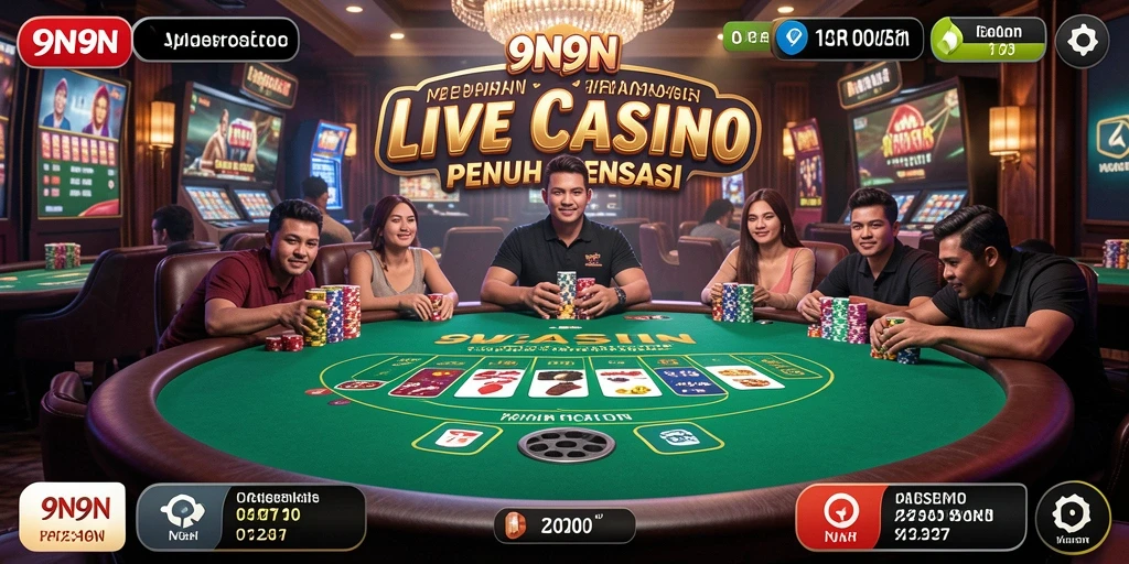 Menampilkan gameplay Live Casino yang seru dan interaktif di 9N9N.