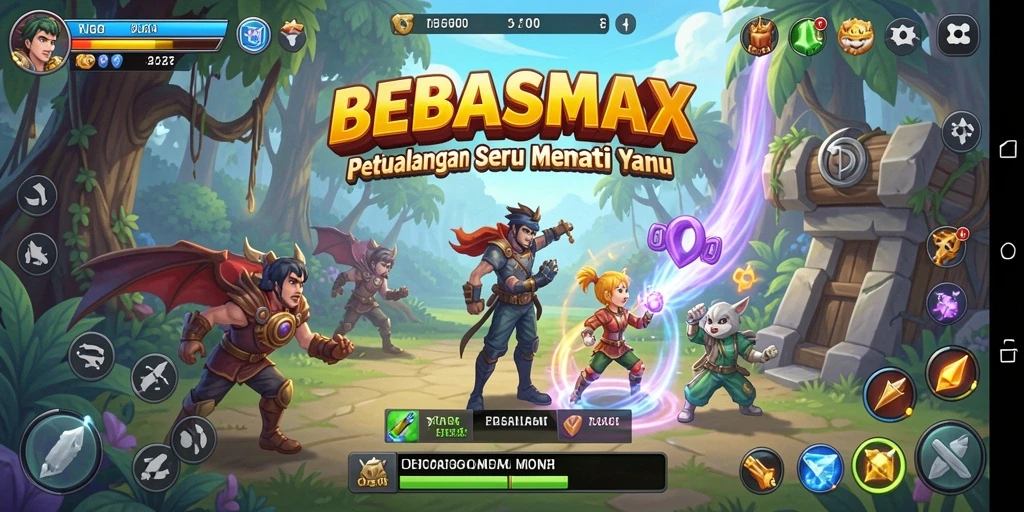 Tampilan luar biasa dari gameplay BEBASMAX yang penuh petualangan.