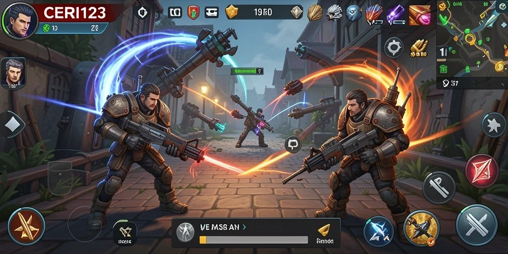 Tampilan gameplay CERI123 menunjukkan pertempuran taktis yang mendebarkan.