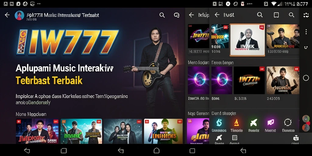 Screenshot gameplay IW777 menampilkan pengguna bernyanyi dengan aplikasi musik interaktif.
