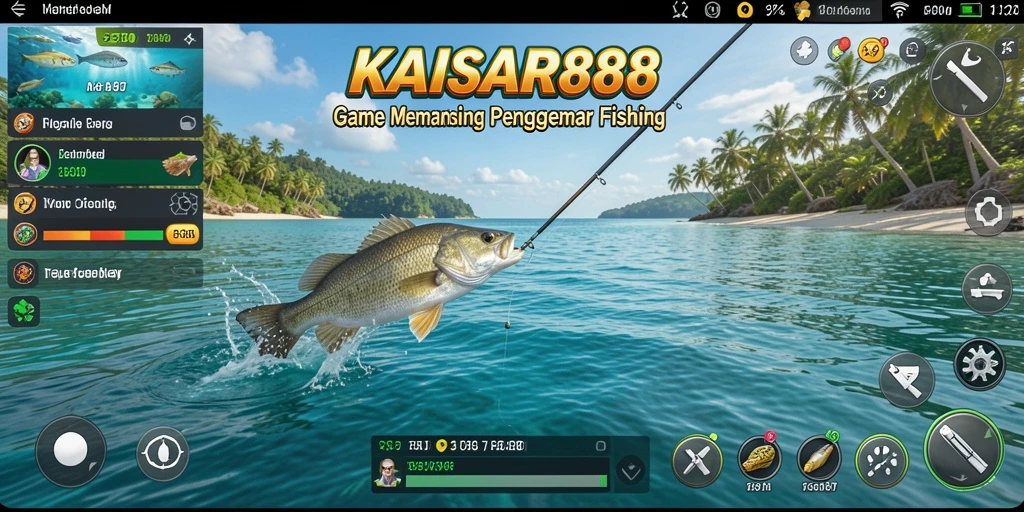 Tampilan gameplay KAISAR888 yang menarik dengan aksi memancing yang seru.