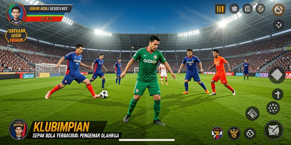Tampilan menarik dalam gameplay <strong>KLUBIMPIAN</strong> yang penuh aksi sepak bola.