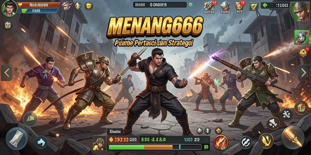 Screenshot gameplay MENANG666 menampilkan pertarungan epik dengan karakter yang kuat.