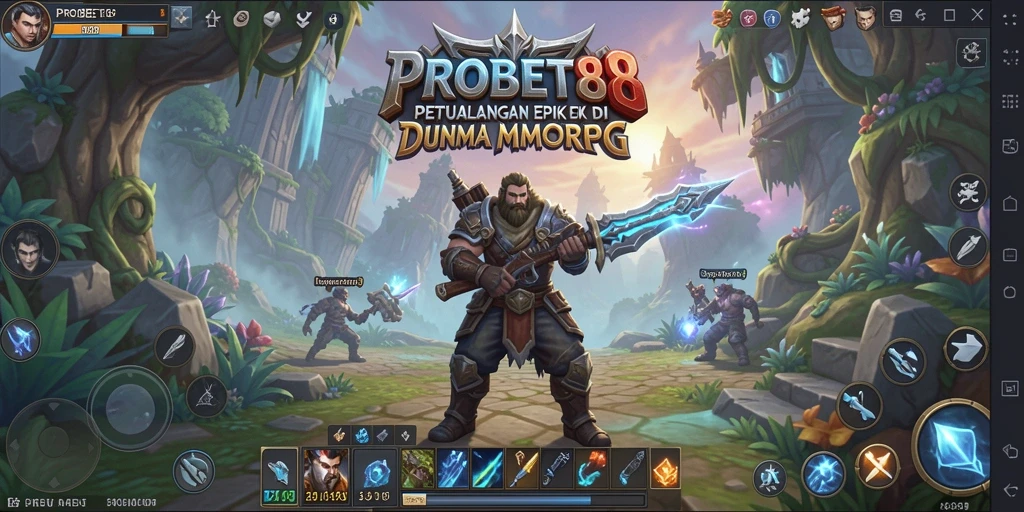 Tampilan aksi seru dalam gameplay MMORPG PROBET88.