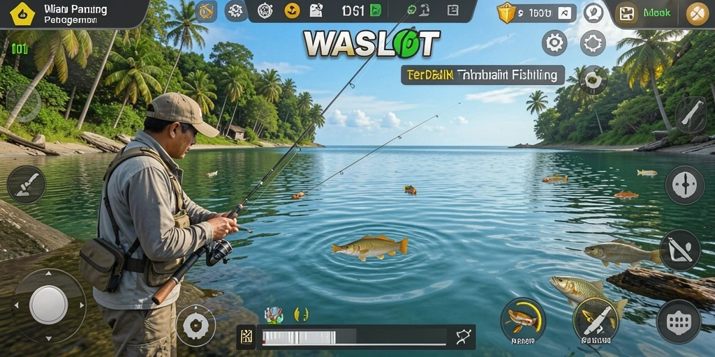 Tampilan gameplay pancing yang seru di WASLOT.